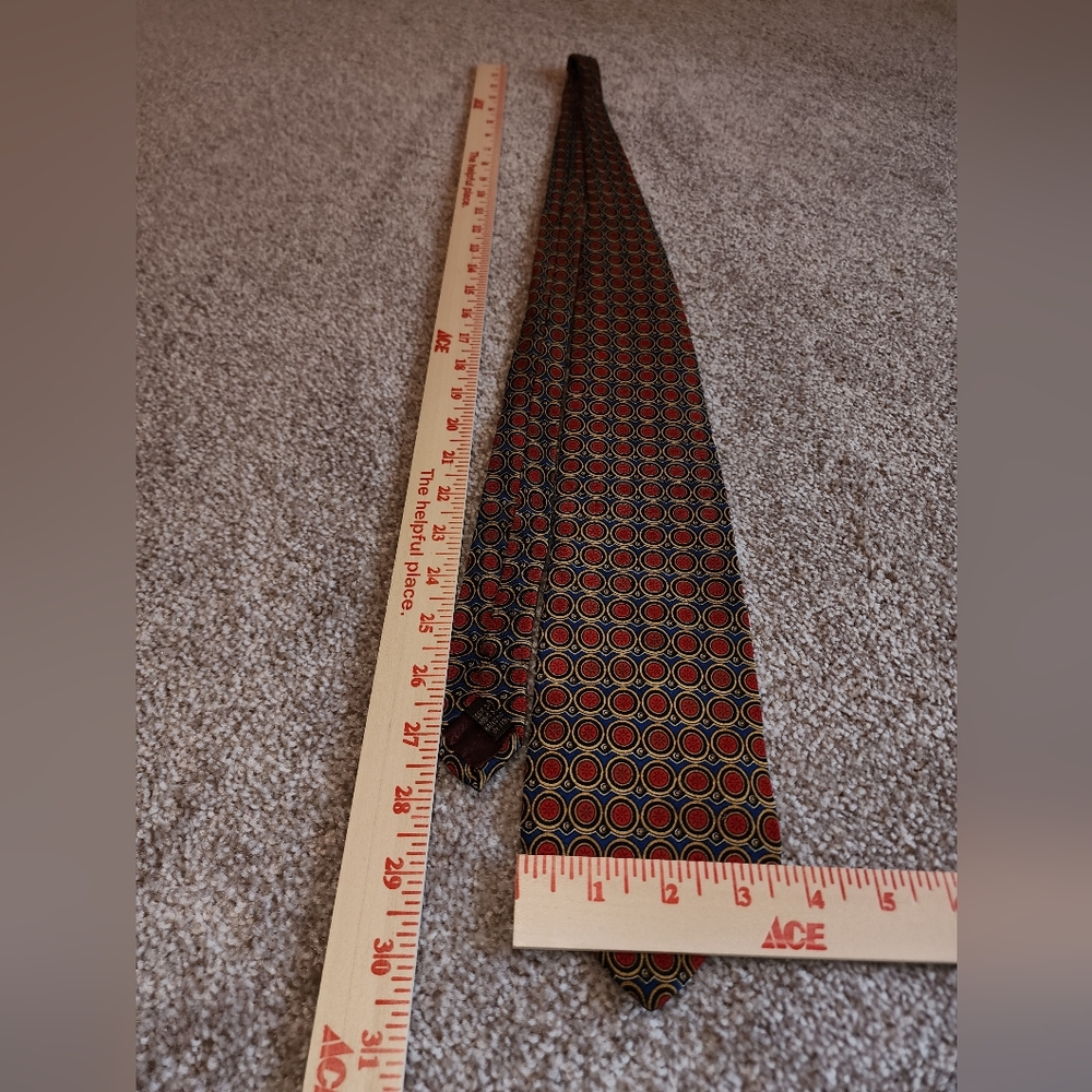 Valentino Red, Blue, Black And Gold Vintage Tie - Picture 4 of 11